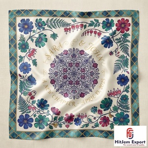 Pañuelo Cuadrado Moderno con Estampado Personalizado, Estilo Seda, Chal de Moda, Envoltura para la Cabeza, Marca Privada, Fabricante Textil OEM ODM - Product Image 1