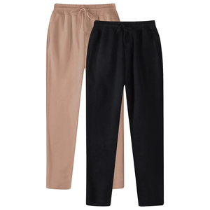 Pantalon décontracté pour homme, coupe droite, couleur unie, taille élastique, bouton, toile mi-lourde, idéal pour l'été, disponible en noir et rouge - Product Image 3