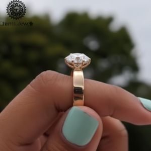 Bague de fiançailles en argent et moissanite Charm Jewells, taille coussin, sertie à griffes, style classique, pour femme, certifiée IGI, 3 g - Product Image 3