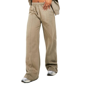 Ensemble de vêtements pour femmes en denim délavé personnalisé, surdimensionné, décontracté, 2 pièces, sweat-shirt et jogging, tenue streetwear, OEM/ODM disponible 2026 - Product Image 5