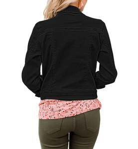 Chaqueta Vaquera para Mujer, Estilo Vintage, Corte Holgado, Color Sólido, Mangas Largas, Ropa Exterior Informal a la Moda - Product Image 5