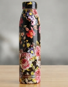 Botella de Agua de Cobre con Estampado Floral Artesanal, Diseño Elegante y Ecológico, Botella para Uso Diario en Cocina, Oficina, Escuela, Picnic, Regalo - Product Image 1