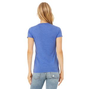 T-shirt unisexe à col en V, coupe ajustée, séchage rapide et respirant, en coton peigné 100% Airlume filé en anneau 32 simple, 4,2 oz, couleur Aqua, avec bandes d'épaule - Product Image 6