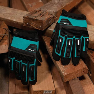 Impact Tactical Gloves Black Teal Wrist <b>Length</b> Durable Polyester Sports Use - Product Image 4
