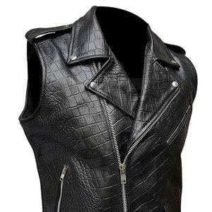 Chaleco de Cuero Clásico para Motociclistas, Sin Mangas, Estilo Club, Venta al Por Mayor - Product Image 4