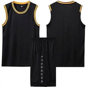 Ensemble de maillot de basket-ball WARPRO INDUSTRY noir à manches longues, débardeur personnalisé avec nom, short à taille élastique, évacuation de l'humidité - Product Image 1