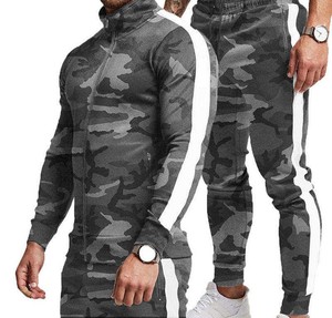 Ensemble de survêtement décontracté unisexe pour homme, hiver, à capuche, 2 pièces, veste zippée intégrale, en coton épais, respirant - Product Image 2