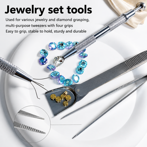 Pince à épiler diamantée de précision en acier inoxydable à pointe fine, outil de réparation de bijoux et de montres ZetomedPro - Product Image 4