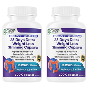 Livewell Cápsulas Adelgazantes Detox de 28 Días, 1500MG Probiótico, 100 Unidades, Paquete Doble - Product Image 3