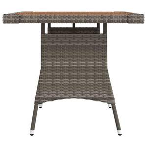 Mesa de Jardín de Madera de Acacia Sólida y Ratán PE Gris con Acero con Recubrimiento en Polvo, Muebles Elegantes para Exteriores - Product Image 4