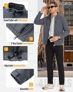 Veste Softshell Homme Darklight Doublée Polaire Coupe-Vent Imperméable Légère Vêtement de Travail Extérieur Hiver - Product Image 4