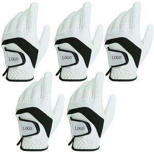 Gants de golf pour hommes de qualité supérieure, cuir véritable haut de gamme avec revêtement antidérapant en peau de mouton, logo brodé élégant - Product Image 1