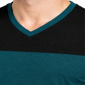 T-shirt pour homme à col en V, color block, confortable, élégant, moderne, durable, doux, respirant, tendance, tissu de qualité supérieure - Product Image 4