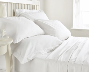 Wholesale Hotel White Satin Plain Bedsheet - Product Image 4