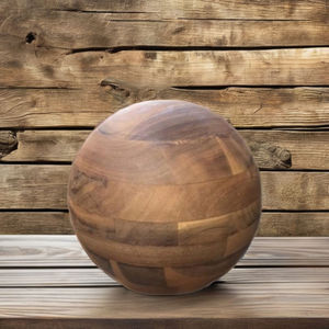 Round Wooden Cremation Urn Brown Memorial <b>Ashes</b> Vessel Customizable Decorative Funeral <b>Keepsake</b> <b>for</b> Human and Pet - Product Image 3
