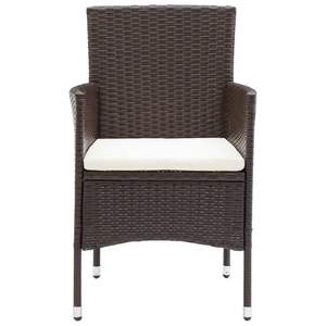 Ensemble de 2 chaises en polyrotin marron avec structure en acier thermolaqué, taille standard - Product Image 3