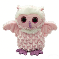 Personalisierte Eulen-Plüschfigur, rosa gefüllte Eule, große Vogelpuppe mit Glitzeraugen, flauschiges Waldtier-Eulenspielzeug