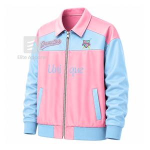 Chaqueta cortavientos personalizada de la hermandad Gamma Phi Delta con logo bordado en azul cielo y rosa, estilo casual para mujer con forro de poliéster. - Product Image 2