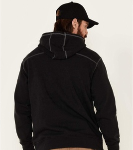 Sweat-shirt à capuche décontracté pour homme, style streetwear, couleur unie, 100% coton molletonné, séchage rapide, coupe ample, imprimé, pour l'hiver - Product Image 4