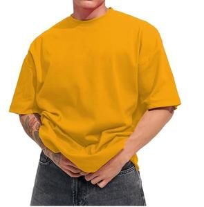 Dernier modèle 2026 – T-shirt streetwear 100 % coton de qualité supérieure, coupe oversize ample et respirante, épaules tombantes, manches mi-longues, grammage lourd - Product Image 1