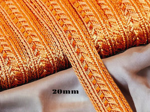 Ruban tressé en bronze 10mm 20mm, Tresse métallique, Bordure de broderie en bronze, Dentelle Sfifa marocaine, Ethnique, 2026, Mercerie vintage - Product Image 2