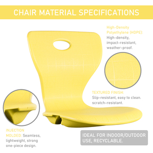 Molded plastic <b>chair</b> seat <b>shell</b> seating accessories set - Product Image 3