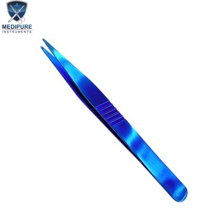 . Professionelle Piercing-Fixierzange Classic Line 9mm Flacher Griff Gerade Spitze 0,30mm 12cm Edelstahl Chirurgisch - Product Image 2