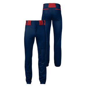 Baseball Pants For Boys <b>Red</b> Color <b>Belt</b> Loops Snap Closure Comfortable Navy Blue Color Softball Pants With Sublimation Design - Product Image 3