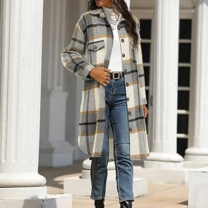 Abrigo de invierno para mujer, chaqueta de manga larga con solapa y doble botonadura, abrigo largo, nueva ropa de abrigo informal holgada y cálida 2025 - Product Image 2