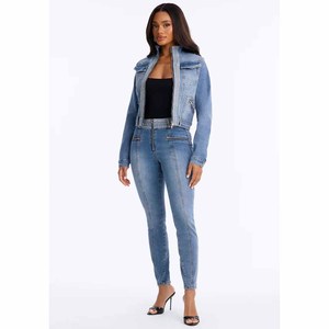 <b>Women</b> Denim Shorts Sets Solid 2-Piece High Quality 100% Cotton Breathable Eco-Friendly Streetwear <b>Summer</b> Casual Sets - Product Image 2
