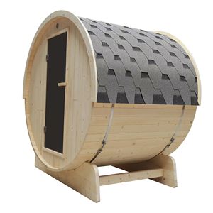 Sauna a botte in pino bianco per tre persone TMG LIVING con porta in vetro temperato LSN41 - Arredamento da esterno premium - Product Image 2