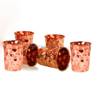 Vidrio de cobre para beber saludable con interior suave y estilo atemporal hecho para hogares de terapia natural - Product Image 5