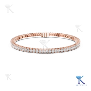 Oval Cut Lab Grown Diamond Tennis <b>Bracelet</b> 14K 18K <b>Solid</b> Gold Fine Women Luxury Bridal Jewelry Manufacturer Wholesale - Product Image 2