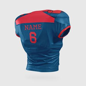 OEM personalizado camisetas de fútbol americano 100% poliéster que absorbe la humedad transpirable nombre Número Logo Plus tamaño conjuntos a granel al por mayor - Product Image 3