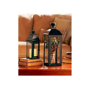 Lanternes à bougies en métal martelé, support suspendu pour jardin, maison, terrasse, patio, véranda, balcon, festival, lueur nocturne - Product Image 6
