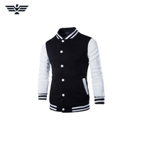 Blouson universitaire brodé écologique pour homme, en cuir PU, avec fermeture éclair et badges, style baseball, vêtement d'extérieur d'hiver