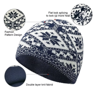 Nuevo Gorro de Lana Australiana para Hombre, Tejido Grueso y Holgado, Inspirado en Diseñadores, con Jacquard Elástico Hecho a Medida para Adultos, Ideal para la Playa - Product Image 4