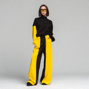 Pantalones de chándal holgados de invierno para mujer, estilo urbano, para correr, sudaderas, top oversize, pantalones de chándal anchos de forro polar, pantalones de pijama - Product Image 1