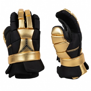 Gants de hockey en cuir synthétique véritable, conçus sur mesure, pour jeunes et juniors, couleur personnalisée, entraînement sur glace et sur gazon - Product Image 1