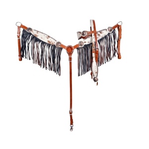 Banda para cejas con incrustaciones de piel de vaca de la mejor calidad, proveedor de Fabricante Mayorista, recién lanzado, cuello de pecho, cuero de vaca con flecos - Product Image 2