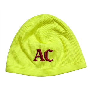 Gorro Unisex de Acrílico Negro con Bordado AC Blanco, Gorro de Invierno de Punto Acanalado Informal, 56-58CM - Product Image 5