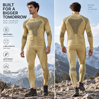 Ensemble de sous-vêtements sans couture pour homme OEM, tricoté avec technologie Body Mapped, haut à manches longues et leggings, vêtements de sport d'extérieur