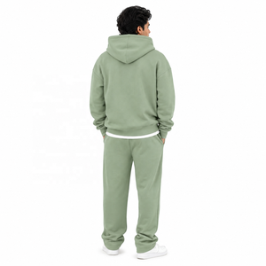 Ensemble de sweats à capuche demi-zippés en polaire épaisse avec doublure brossée douce, survêtement décontracté oversize en polaire, streetwear en gros - Product Image 3