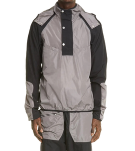Zipper Up OEM <b>Men</b> Sets Two Piece Custom Windbreaker Shorts and <b>Jacket</b> <b>Reflective</b> Nylon Two Piece Windbreaker Short Set - Product Image 2