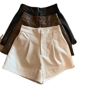 Shorts décontractés pour femmes, mi-taille, élastiques, avec demi-fermeture éclair et cordon de serrage, respirants, en polyester/nylon coloré, pour l'automne - Product Image 5