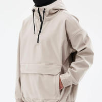 Sweat à capuche imperméable et coupe-vent pour homme, veste de snowboard, pull-over, sweat à capuche softshell surdimensionné pour sports d'hiver en plein air
