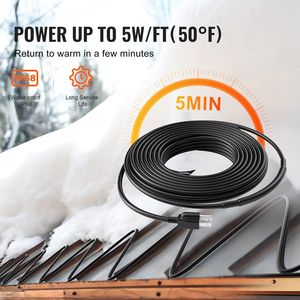 Nastro Riscaldante per Protezione da Congelamento per Grondaie e Tubi, 12FT 5W/FT, per Sciogliere Neve e Ghiaccio sul Tetto - Product Image 3