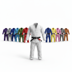 Kimono de Jiu Jitsu de Alta Calidad, Color Liso, de Algodón, para Competencia, Uniforme de Entrenamiento de Artes Marciales, Ligero y Duradero - Product Image 1