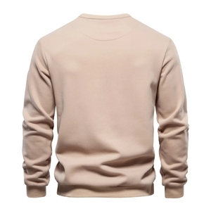 Wholesale Men's Unisex Pullover Sweatshirt Jersey 100% Organic Cotton Long Embroidered <b>Back</b> Custom Logo Winter Large Size - Product Image 2