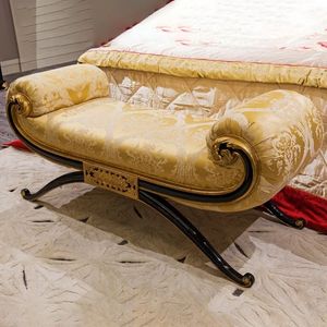 Juego de Dormitorio de Lujo Moderno y Clásico en Dorado, con Base de Cama Tapizada, Banco Curvo, Muebles Elegantes para Hotel, Emma, Alta Calidad - Product Image 2